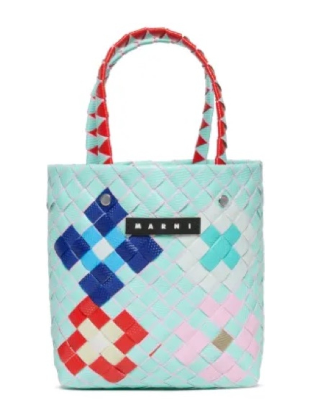 Authentic Marni Marco Tote with Multicolor Diamond Motifs